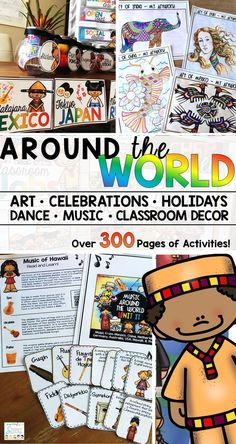 around the world activities and crafts for children to do with their teacher's classroom