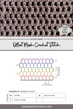 the crochet stitch pattern is shown with instructions to make it look like an afghan