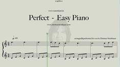 sheet music with the words perfect easy piano