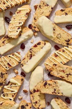 cranberry scones with white icing and dried cranberries