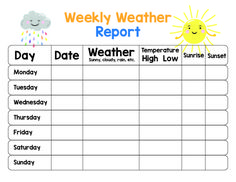 a printable weather report for kids