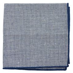 Houndstooth Navy Pocket Square - Art of The Gentleman Classic Cotton Pocket Square For Formal Wear, Classic Cotton Pocket Square For Business, Classic Cotton Pocket Square For Formal Occasions, Classic Cotton Pocket Square For Formal Events, Cotton Pocket Square For Business, Rectangular Pocket Square For Business Suits, Classic Blue Cotton Handkerchiefs, Classic Cotton Handkerchiefs For Formal Occasions, Classic Cotton Formal Handkerchiefs