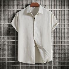 Season:Summer; Fabric:Cotton,35% Cotton; Sleeve Length:Short Sleeve; Look After Me:Washable,Wet and Dry Cleaning; Gender:Men's; Style:Casual,Fashion,Breathable,Comfortable; Tops Type:Cotton Shirt,Linen Shirt,Casual Shirt,Shirt; Occasion:Daily Wear,Vacation,Street,Holiday,Beach,Hawaiian; Pattern:Plain; Design:Button-Down; Neckline:Turndown; Listing Date:04/11/2024; Bust:; Length:; Shoulder Width:; Sleeve: Polo Shirts Men, Football Game Outfit, Mens Shorts Summer, Style Comfortable, Hawaiian Outfit, Linen Shirt Men, Mens Linen, Streetwear Casual, Beach Shirt