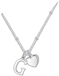 Vrsilver Heart Initial Necklaces for Girls - Sterling Silver Necklace for Women Teen Girl Gifts Dainty Heart Pendant Silver Initial Necklaces for Women Jewelry for Girls Necklaces for Teen Girls Gifts