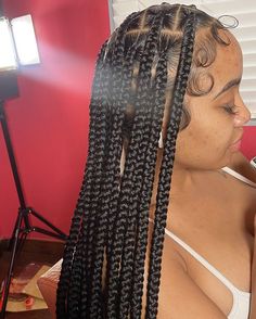 Knotless Braids With Extra Edges, Black Alt Protective Hairstyles, Feed In Braids Hairstyles, Cute Braided Hairstyles, Quick Braided Hairstyles