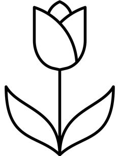 Tulip Coloring Pages, Tulips Color, Tulips Design, Cute Simple, Thanksgiving Coloring Book, Cute Halloween Coloring Pages, Simple Flower Drawing