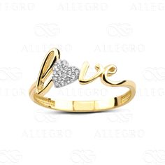 14k Solid Gold Love Ring, Gold Love Ring, Script Love Ring, Engagement Ring, Promise Ring, Love Word Ring, Gift For Mom, Gift For Christmas LOVE RING A love ring is a ring given from one person to another in a romantic relationship to signify loyalty and love. This special person who wears the heart love/lyrics love ring on their finger will always remember you. You can consider it as the most beautiful to be given to a special person. ▷ Material : 14k Solid Gold ✔ Each order will be sent to you Gold Heart Ring For Valentine's Day Anniversary, Yellow Gold Rings For Anniversary On Valentine's Day, Yellow Gold Rings For Valentine's Day Anniversary, Gold Heart Cut Ring For Anniversary, Yellow Gold Diamond Ring For Anniversary On Valentine's Day, Gold Diamond Promise Ring For Valentine's Day, Gold Rings For Anniversary Gift On Mother's Day, Gold Rings For Mother's Day Anniversary Gift, Valentine's Day Gold Diamond Ring