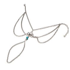 Whether you're walking along the beach or your own backyard, this linked toe ring anklet flaunts a colorful bead accent and silver-plated finish for stylish steps. 9.1" L with 2" extender Lobster claw clasp Silver-plated copper / teal resin Silver Body Jewelry For Summer Beach, Summer Bohemian Beaded Body Jewelry, Summer Silver Body Jewelry With Adjustable Chain, Summer Body Jewelry With Adjustable Silver Chain, Silver Metal Body Jewelry For Beach, Summer Silver Chain Body Jewelry, Adjustable Chain Bracelets For Summer, Summer Silver Body Jewelry With Chain, Adjustable Beaded Body Jewelry For The Beach