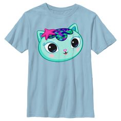 Blue Hello Kitty Print Short Sleeve Top, Blue Short Sleeve Top With Hello Kitty Print, Blue Crew Neck T-shirt With Cat Design, Playful Cat Design Crew Neck T-shirt, Playful Crew Neck T-shirt With Cat Design, Playful Cotton T-shirt With Cat Design, Playful Short Sleeve T-shirt With Cat Design, Cat Friends, Play Together