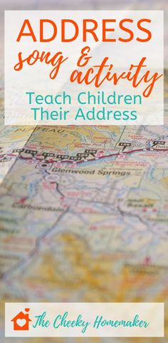 a map with the words address song and activity teach children their address