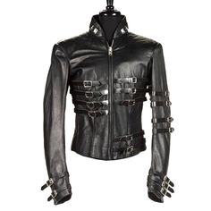 Michael Jackson Punk Leather Jacket Gothic Pants Women, Hot Leather Jacket, Leather Jacket Details, Punk Leather Jacket, Steampunk Jacket, Gothic Jackets, Gothic Shirts, Men Jackets, Style Gothic