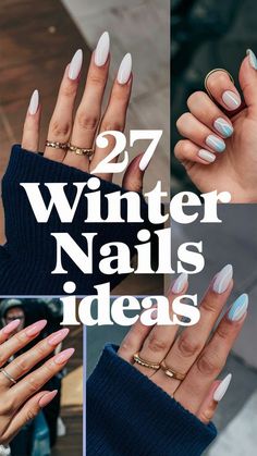 Winter Nails Simple Acrylic, Blue Nail Designs Winter, Fall Winter Nails 2024, Dip Powder Nails Winter 2024, Nail Designs Trending Now 2024, Simple Almond Nails Winter, Winter Nails 2025 Trends, Acrylic Nails 2024 Trends, Minimalist Nails Christmas