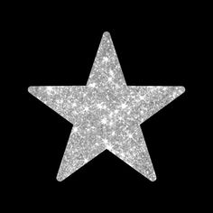 a silver glitter star on a black background