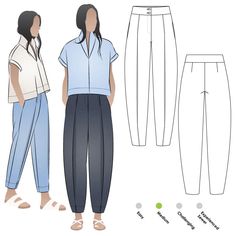 the front and back view of a woman's pants