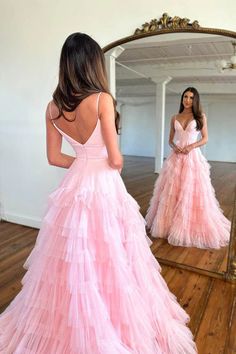 Elegant Pink Dresses With Layered Hem, Elegant Pink Dress With Layered Hem, Layered Fitted Tulle Dresses, Elegant Tiered Tulle Dresses, Layered Tulle Party Dresses, Layered Maxi Dress, Trendy Fringe, Pink Tulle Skirt, Pink Tulle Dress