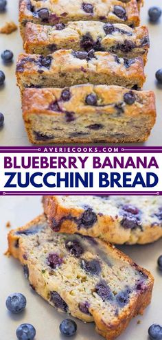 Say hello to your new favorite quick bread! This easy breakfast idea is a must-try. Not only is this zucchini bread incredibly moist, but it is also packed with flavor from blueberries and bananas. Save this zucchini recipe! Blueberry Banana Zucchini Bread, Zucchini Banana Nut Bread, Zucchini Breads, Banana Zucchini Bread, Blueberry Zucchini Bread, Banana Zucchini Muffins, Banana Zucchini