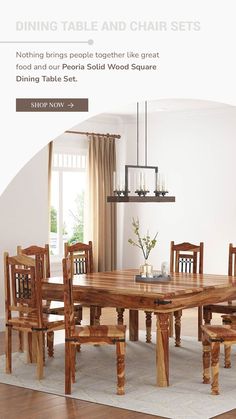 the dining table and chair sets are made from wood