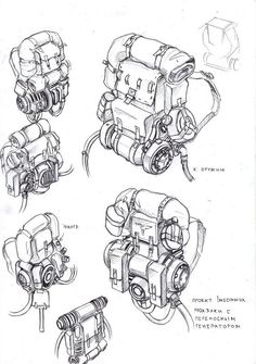 some drawings of different types of engines