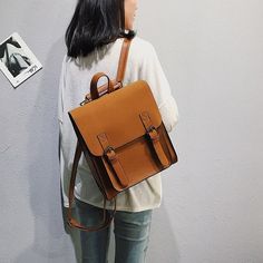 Brand Name: diehePlace Of Origin: HE BEI ProvinceOrigin: CN(Origin)Main Material: PUCapacity: 20-35 LitreItem Type: BackpacksStyle: ClassicClosure Type: Zipper & HaspTechnics: JacquardExterior: Silt PocketRain Cover: NoGender: WOMENCarrying System: Arcuate Shoulder StrapLining Material: PolyesterModel Number: woman fashion backpackPattern Type: SolidBackpacks Type: SoftbackInterior: Interior Slot PocketInterior: Cell Phone PocketInterior: Interior Zipper PocketInterior: Interior CompartmentHandl Vintage School Bag, Leather School Bag, Women Backpack Fashion, Back To School Fashion, Backpack Pattern, Y2k Aesthetic Outfits, Women Leather Backpack, Bags Vintage, Vintage School