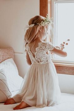 #FashionOutfit #OutfitInspo #OOTD #FashionStyle #OutfitOfTheDay #FashionGoals #StreetStyle #StyleInspo #Fashionista #TrendyOutfit #FashionAddict #ChicOutfit #StyleVibes #FashionLovers #CasualOutfit #Lookbook #OutfitIdeas #FashionForward #EverydayFashion #FashionTrends #StyledByMe Lace Back Dress, Boho Flower Girl, Lace Back Dresses, Tulle Flower Girl, Wedding Flower Girl Dresses, Tulle Flowers, Flower Girl Dresses Tulle, Wedding Flower Girl, Birthday Party Dress