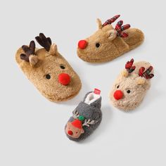 Cartoon Reindeer, Santa Patterns, 3d Cartoon, Christmas Family, Family Matching, Christmas Shopping, Family Christmas, Reindeer, Slippers