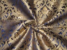 an image of a blue and gold fabric