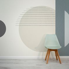 Meyer Wallpaper Mural with Green Chair