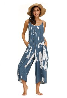 PRICES MAY VARY. Cotton and rayon blend, the fabric is breathable, feels soft , comfortable and lightweight not see through . Adjustable Spaghetti strap jumpsuit, sleeveless jumpsuit for women, wide leg pants, two sides pockets, long romper for women. Very casual and sexy jumpsuits for women. The jumpsuit for women is nice to match with a hat, a pair of sandals and necklace etc. It could be wear to any day event, casual and sexy clothing for your own wardrobe. Floral printed and Solid design mak Women Wide Leg Pants, Beach Long Dress, Flower Jumpsuit, Romper For Women, Spaghetti Strap Jumpsuit, Boho Floral Maxi Dress, Spaghetti Strap Rompers, Tie Dye Jumpsuit, Long Beach Dress