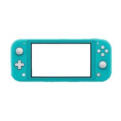 a blue nintendo wii game controller with white buttons on the front and back side, against a white background