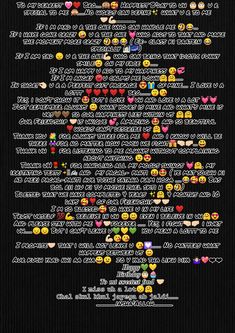 a black background with many different colored emoticions on it and some words written in white