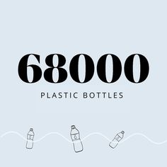 the logo for 6000 plastic bottles is shown in black on a light blue background