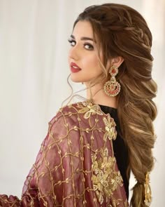 Pakistan Hairstyles Wedding, Pakistani Braid Hairstyles, Jura Hairstyle For Wedding Pakistani, Barat Hairstyles Pakistani For Sisters, Wedding Hairstyles For Long Hair Pakistani, Dholki Dresses, Hairstyle Traditional, Kashee Bridal