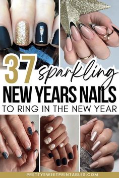 New Year Nails Square Short, New Years Nail Designs French Tips, Nails Nye 2023, Nye French Nails, Nails For 2024 New Year, New Years Nail Short, New Years Dipped Nails Ideas, Nail Art 2024 New Year, Simple Short Nail Designs New Years