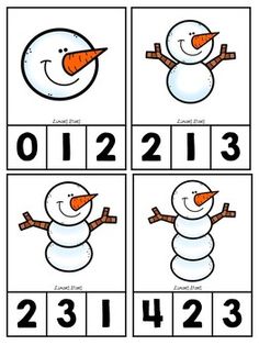 a snowman counting game with numbers