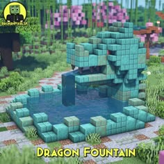 the dragon fountain in minecraft is designed to look like it's floating on water