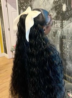 #trendy #trendingnow #cutehairstyle #bows #blackgirl #blackgirlshairstyles #blackgirlaesthetic Mixed Curly Hair, Sleek Ponytail Hairstyles, Big Box Braids Hairstyles, Quick Weave Hairstyles, Braided Hairstyles For Teens, Cute Box Braids Hairstyles, Quick Braided Hairstyles, Bow Hairstyle, Protective Hairstyles Braids