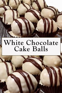 How to make Cake balls. These bite-sized balls are made of crumbled cake mixed with cream cheese frosting and covered with a white and dark chocolate coating. Cake balls are super simple to make & brilliant for special occasions. For the full step by step cake balls recipe click the link. Chocolate Cake Balls Recipe, Chocolate Cake Balls, Cake Balls Recipe, Chic Cake, Cake Ball Recipes, Cake Ball, Ball Recipes