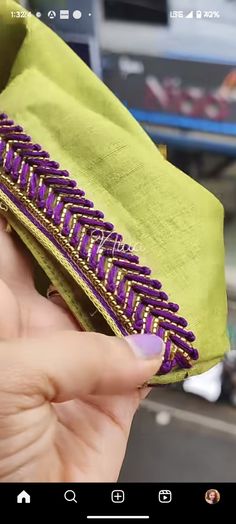 Neckline Embroidery Designs Blouses, Simple Hand Aari Designs For Blouses, Simple Thread Aari Work Design, Aari Blouse Sleeves Design, Tread Work Blouse Designs Simple Latest, Aari Work Thread Designs, Simple Maggamwork, Neck Aari Work Design, Hand Embroidery Blouse Designs Simple