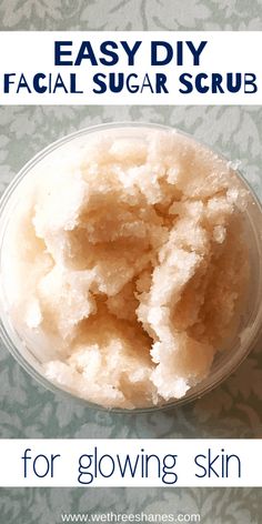 Sugar Wax Recipe Diy, Scrub For Glowing Skin, Homemade Facial Scrub, Diy Facial Scrub, Wax Recipe, Sugar Wax Recipe, Face Scrub Recipe, Diy Sugar Scrub Recipe, Trash To Couture