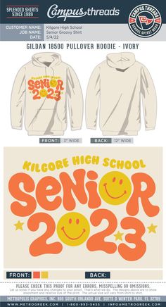 Cheer Senior Shirt Ideas, Senior Class Tshirt, Class Of Hoodies Design, Class T Shirts High School, Class Apparel Ideas, Class Of 2023 Design, High School Tshirt Ideas, Senior Class Shirt Ideas 2024, Class Of 2023 Shirt