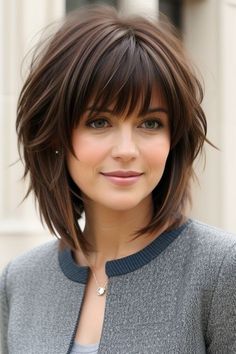 27+ Chin Length Hairstyles for Fine Hair Women 14 Chin Length Styles For Fine Hair, Chin Length Hair For Fine Hair, Angled Bob With Bangs Fine Hair, Fine Hairstyles With Bangs, Short Textured Bob Fine Hair, Hairstyles For Fine Hair 2024, Hair Styles For Medium Length With Bangs, Chin Length Bob With Layers Fine Hair, Chin Length Haircuts With Bangs