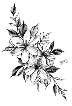 a drawing of some flowers on a white background with the words be strong written below it