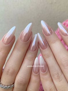 Glazed Donut Ombre Press On Nail, Nude Chrome Press On Nails, Almond Press On Nail, Luxury Nail Press On, Ombre Press On Nail, Wedding Nail #nails #beauty #nailsdesign #nailsideas #gelpolish #nailpolish #affiliate Glazed Donut Nails Coffin, Pink Ombre Chrome Nails, Sweetheart Nails, Nude Chrome Nails, Nude Chrome, Nail Nude, Ombre Chrome Nails, Unghie Sfumate, French Manicures