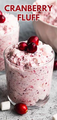 A bowl of Cranberry Fluff Holiday Salad, topped with fresh cranberries and marshmallows, showcasing its fluffy and festive texture, perfect for holiday gatherings. Cranberry Fluff Salad, Cranberry Desserts, Cranberry Fluff, Traditional Thanksgiving Dinner, Jello Salads, Fluff Salad, Cranberry Dessert, Light Dessert, Fluff Recipe