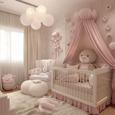 Pink Nursery Inspiration, Pink White Nursery, Baby Girl Room Ideas Pink, Baby Girls Bedroom Ideas, Pink Baby Bedroom, Baby Bedroom Ideas Newborn