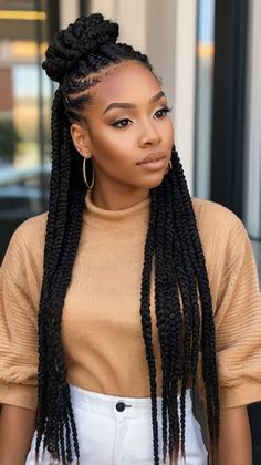 hairstyles to do with goddess box braids Box Braids With Curls Hairstyles, Goddess Box Braids With Curls, Braids With Curls Hairstyles, Box Braids With Curls, Curled Hair With Braid, Framing Highlights, Curls Hairstyles, Braids With Curls