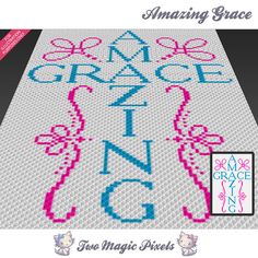 a cross stitch pattern with the words amazing grace on it