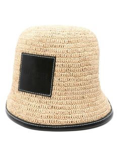 3060990 JACQUEMUS LE BOB SOLI BUCKET HAT Raffia Hat, Bucket Hat Women, Bucket Hat Black, Contrasting Trim, Woven Raffia, Scarf Hat, Crossbody Tote, Leather Logo, Leather Accessories