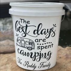 the best days are spent camping coffee cup