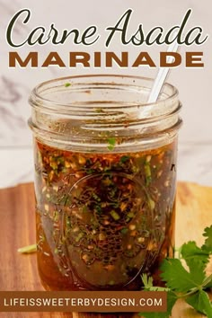 This carne asada seasonings recipe is extremely easy. In just 5 minutes, you will have the best marinade! Try this out with any kind of meat. Asian Marinade For Chicken, Carne Asada Recipes Marinade, Asada Marinade, Cilantro Lime Marinade, Carne Asada Marinade, Carne Asada Recipes, Chimichurri Recipe, Marinade Sauce